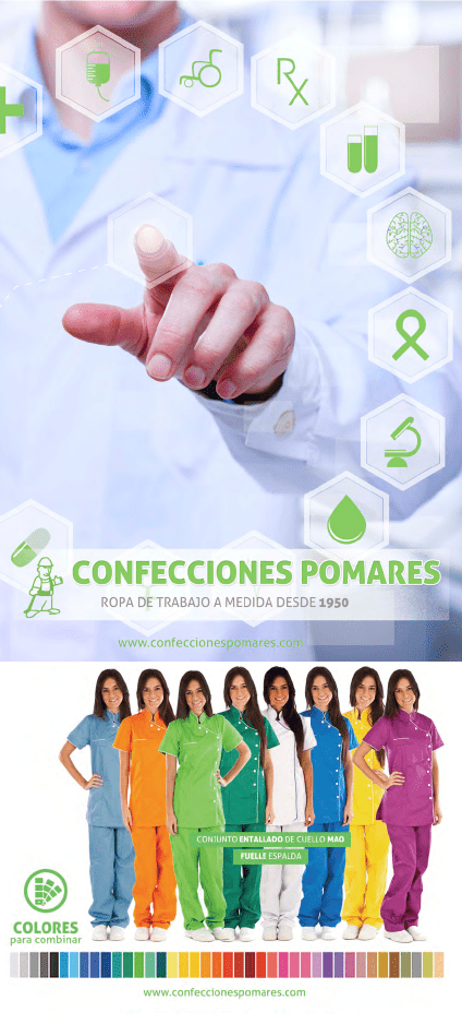 Portada catálogo 2016 Confecciones POMARES. Sector SANITARIO Y LIMPIEZAS 2016